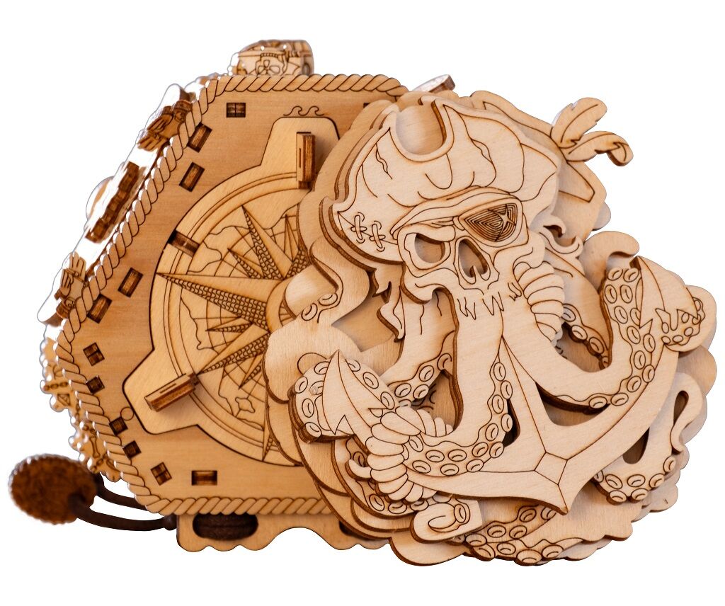 EscapeWelt 3D drevený hlavolam Blackbeard's Compass