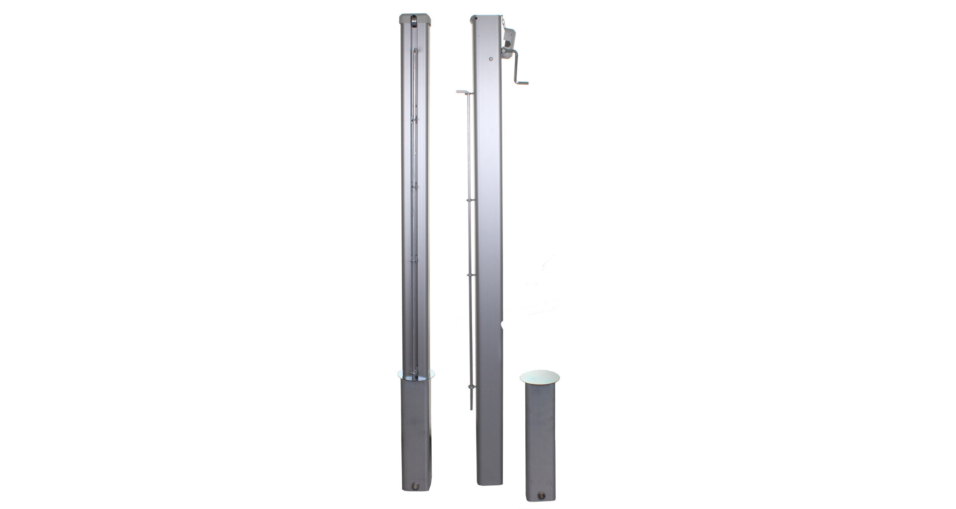 Merco stĺpiky tenisové Square 80 alu elox ,štvorhranný profil 80x80mm 1 pár