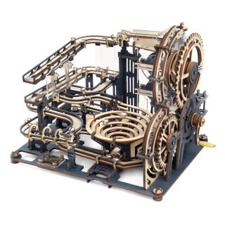 Robotime 3D drevené mechanické puzzle Kuličková dráha Mesto prekážok 294 ks